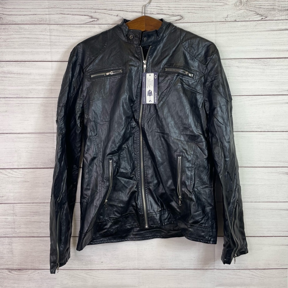 NWT Men’s AOWOFS Faux Leather Jacket